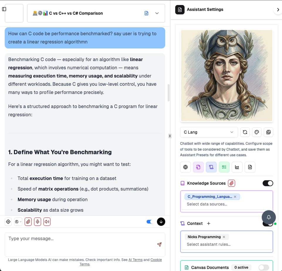 Mindchat assistant picker and chat with a configured assistant