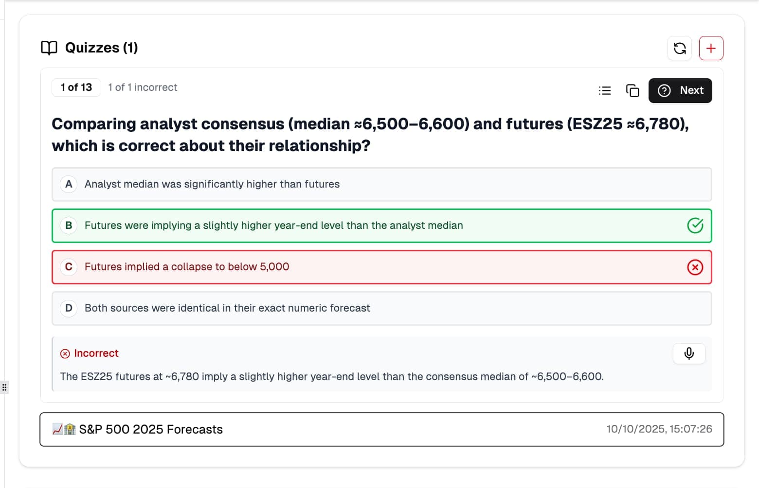 quiz interface